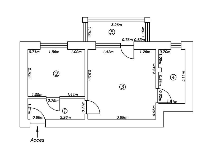 Apartament cu 2 camere în Centrul Civic
