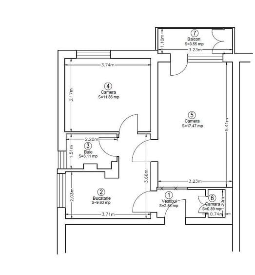 Apartament cu 2 camere în Central
