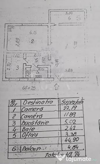 Apartament cu 2 camere semidecomandat în Sala Palatului
