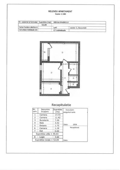 Apartament cu 2 camere decomandat, mobilat în Titan