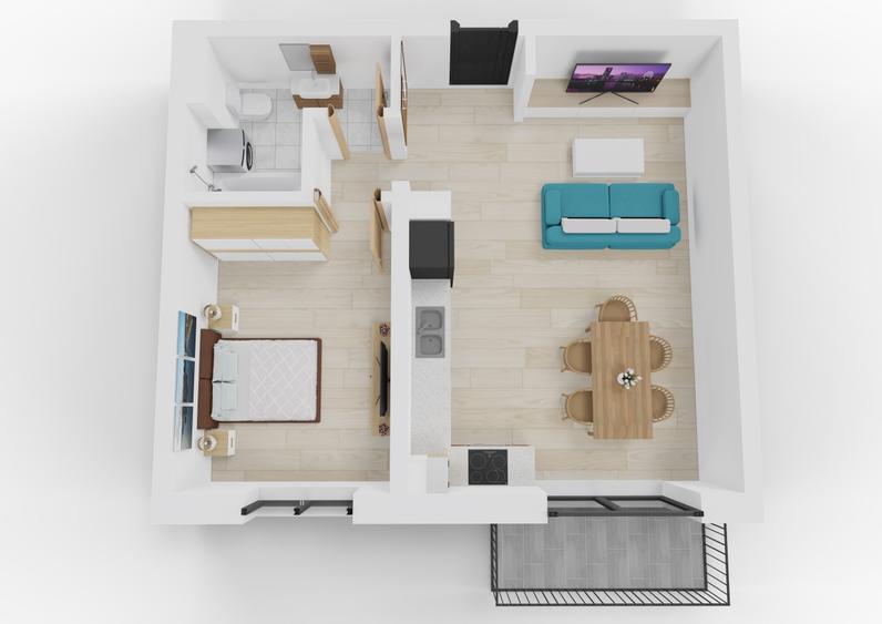 Apartament cu 2 camere decomandat în Turnișor
