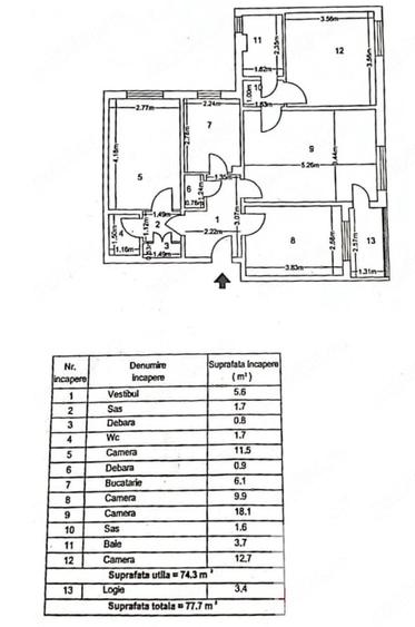 Apartament cu 4 camere semidecomandat în Titan