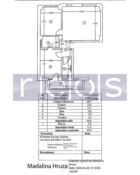 Apartament cu 3 camere decomandat în Străulești