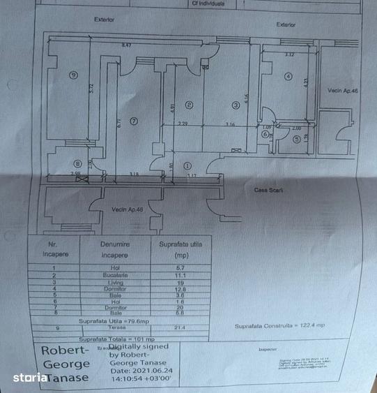 Apartament cu 3 camere în Ștefan cel Mare