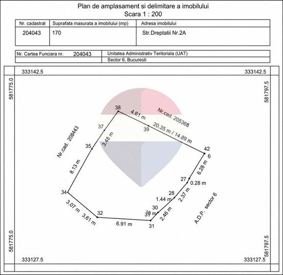 Teren Construcții de 170 mp, în Periferie