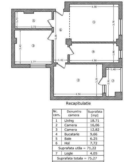 Apartament cu 3 camere decomandat, mobilat în Băneasa