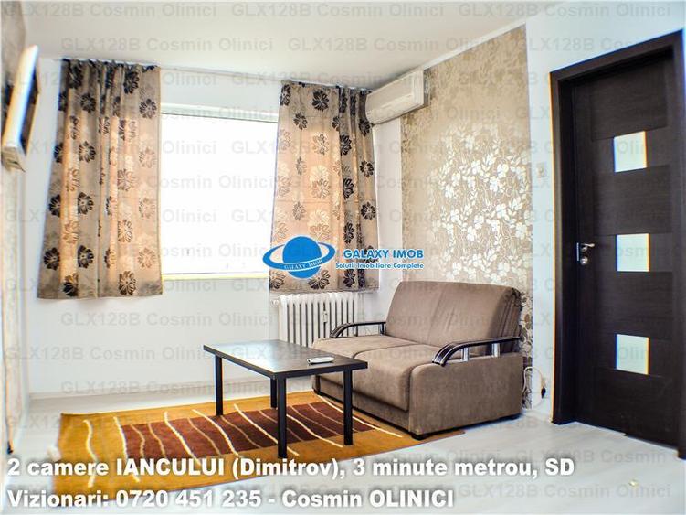 Apartament cu 2 camere semidecomandat, mobilat în Iancului