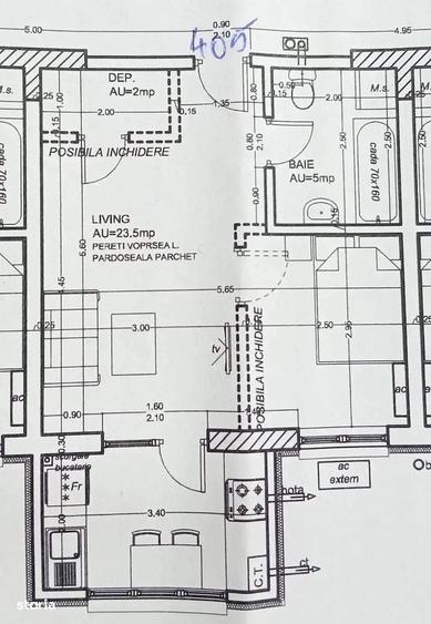 Apartament cu 2 camere decomandat în Rudeni