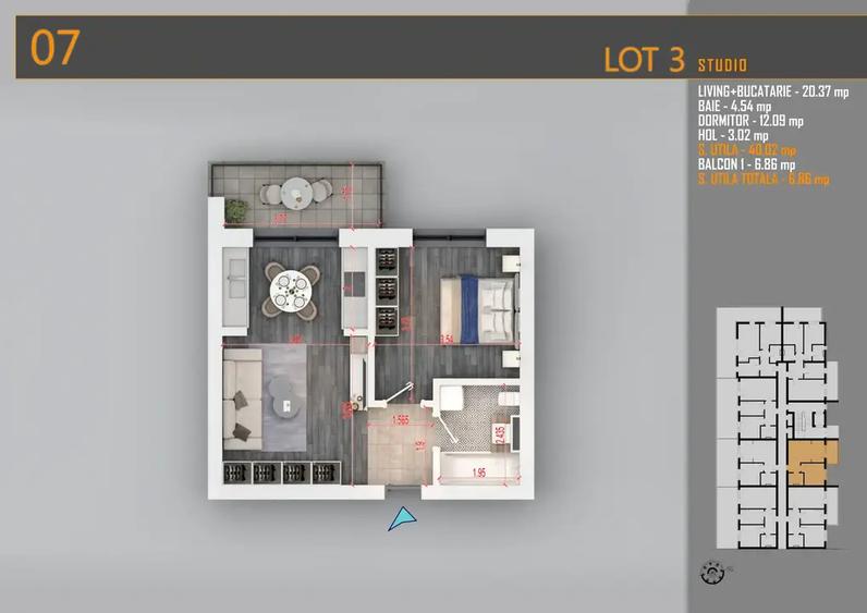 Apartament cu 2 camere decomandat în Theodor Pallady