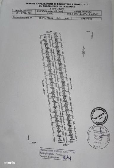 Teren de 538 mp, în Săbăreni