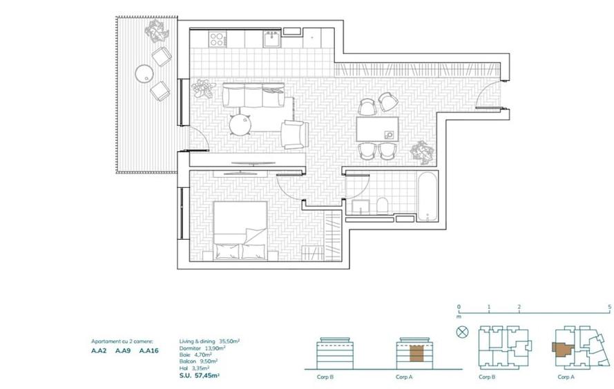 Apartament cu 2 camere decomandat în Mehala