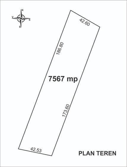 Teren Construcții intravilan de 7567 mp, în Exterior Sud