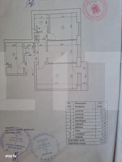 Apartament cu 3 camere în Tineretului