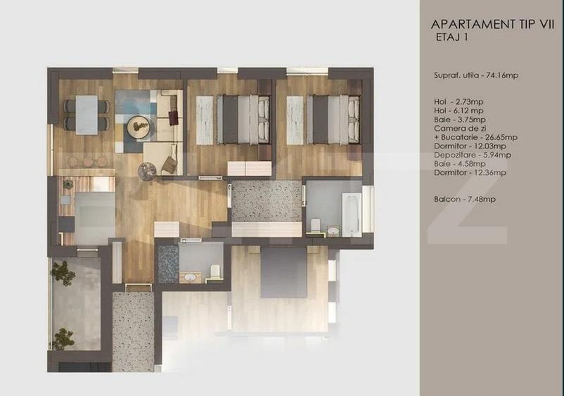Apartament 3 camere, finisaje premium , Tractorul - 4