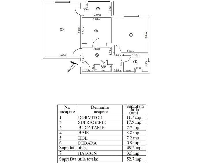 Apartament cu 2 camere, mobilat în Siderurgiștilor