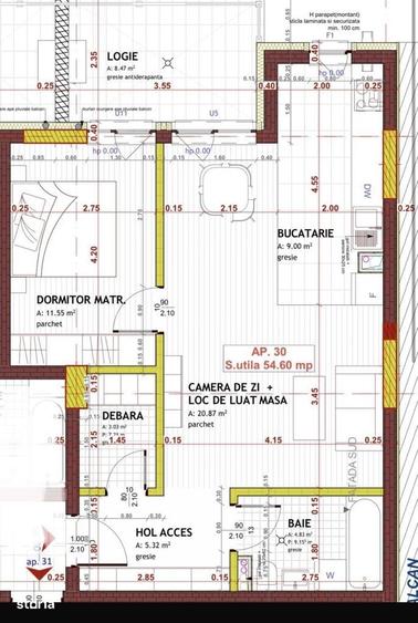Apartament cu 2 camere în Florești