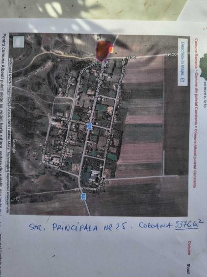 Teren 5.376 mp Coroana, Albesti acces direct la drum 10 /mp - 5