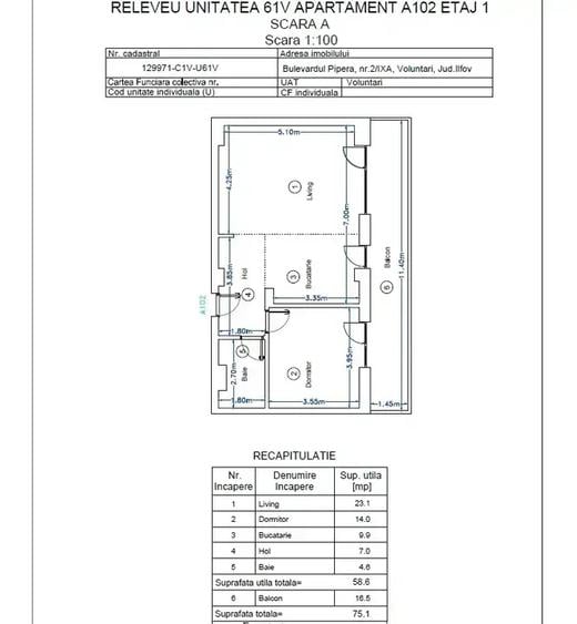 Apartament cu 2 camere semidecomandat, mobilat în Voluntari