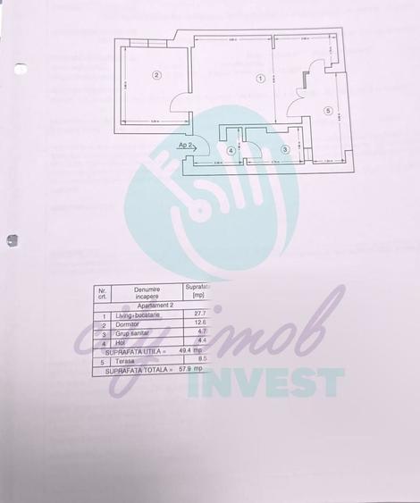 Apartament cu 2 camere semidecomandat, mobilat în Universitate