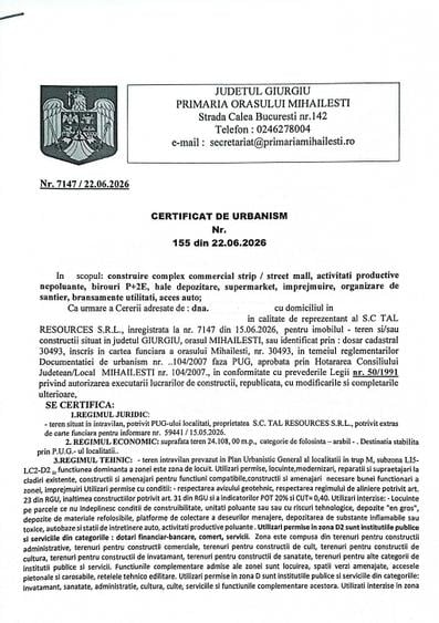 Particular, vand teren 24.108 mp, stradal DN6/ E70, Mihailesti, Giurgiu - Next Dovinot/ Yuksel - 1