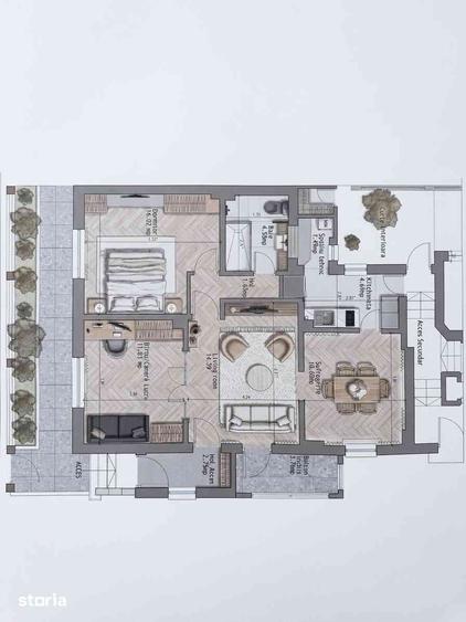 Apartament cu 3 camere în Floreasca
