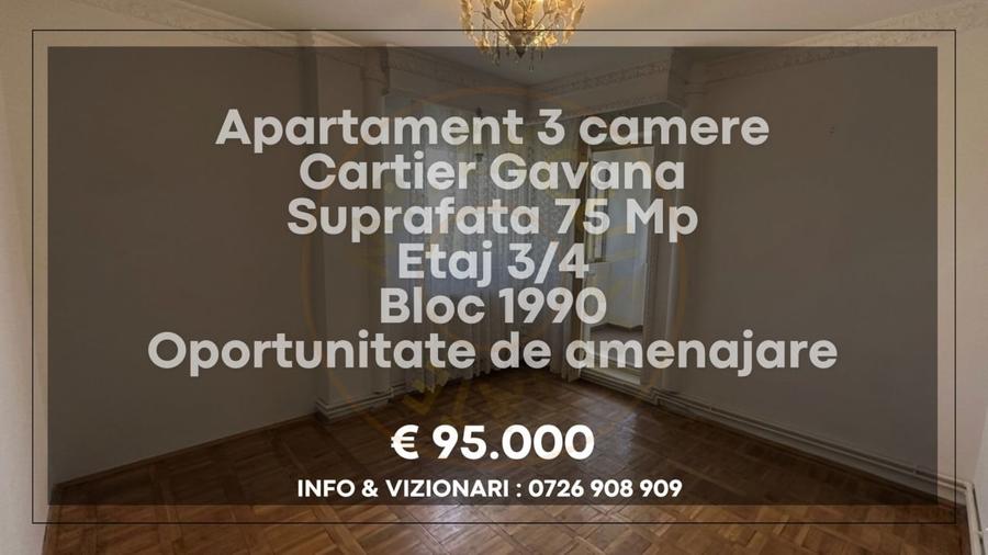 Apartament cu 3 camere decomandat în Bere