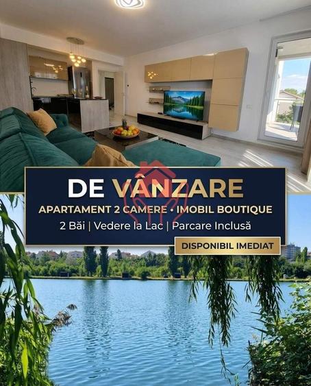 SISESTI-2 camere mobilate, 2 bai, terasa cu vedere lac, bloc boutique, parcare! - 23