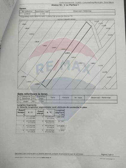 Teren agricol extravilan de 1724 mp, în Gura Râului