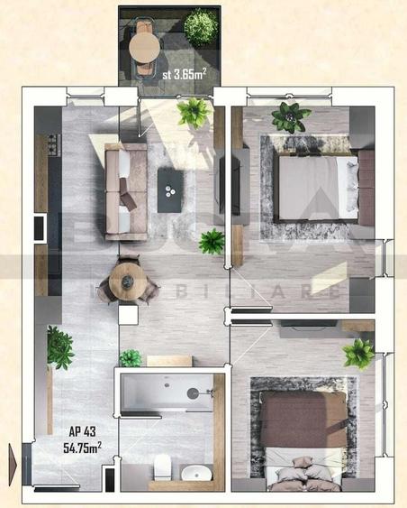Apartament cu 3 camere decomandat în Apahida