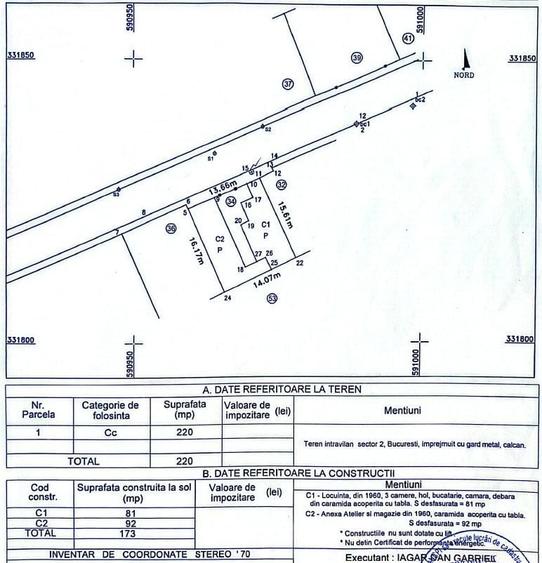 Teren Construcții intravilan de 225 mp, în Andronache