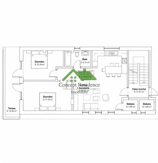 Apartament cu 2 camere decomandat în Depozitelor