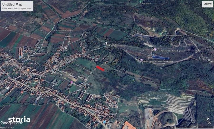 Teren de vanzare in Gusteri?a, cu acces asfaltat - 1