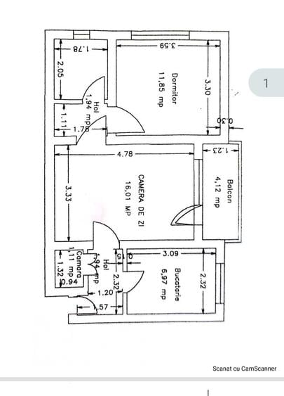 Apartament cu 2 camere semidecomandat în Crevedia