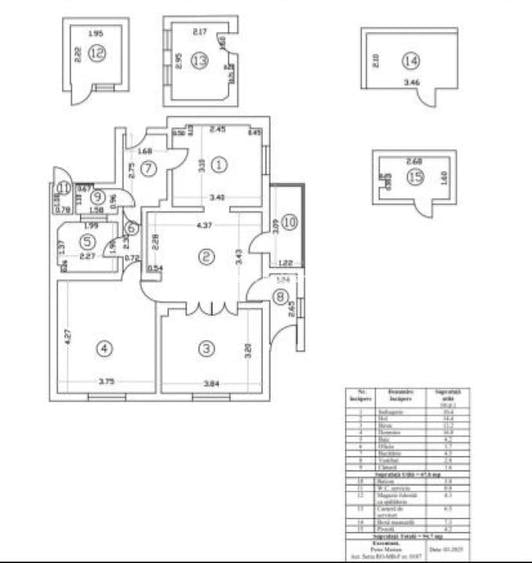 Apartament cu 3 camere în Aviatorilor