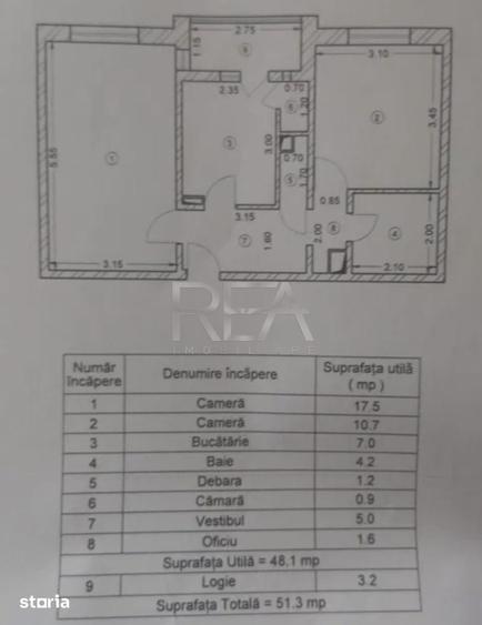 Apartament cu 2 camere decomandat în Crângași