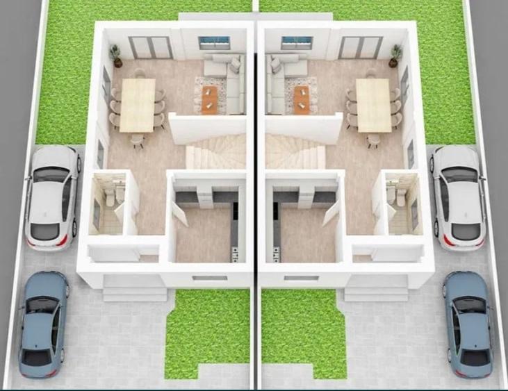Duplex cu 5 camere cu Teren 225 Mp în Odăi
