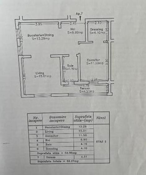 Apartament cu 2 camere decomandat, mobilat în Giroc