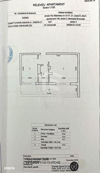 Apartament cu 2 camere în Moșilor