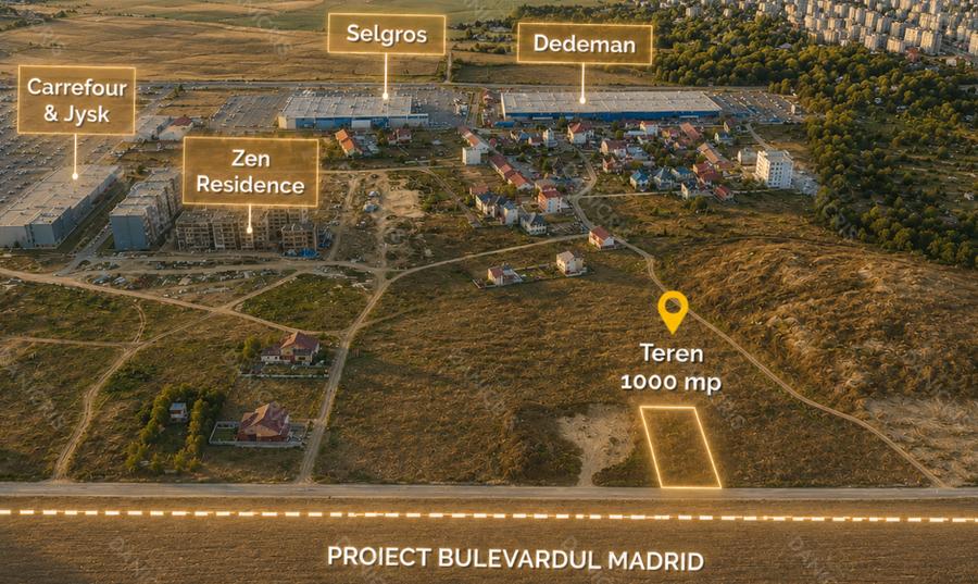 Teren Construcții intravilan de 1014 mp, în Tomis Plus