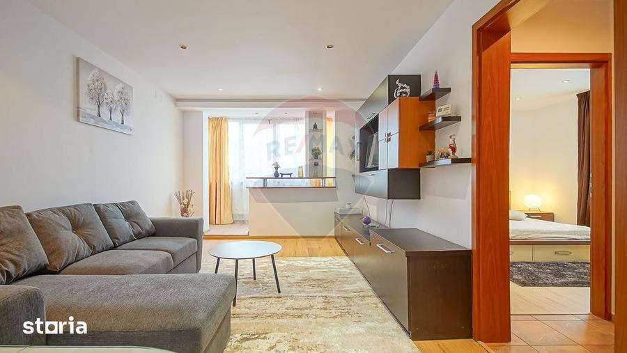 Apartament cu 2 camere semidecomandat, mobilat în Vlahuță