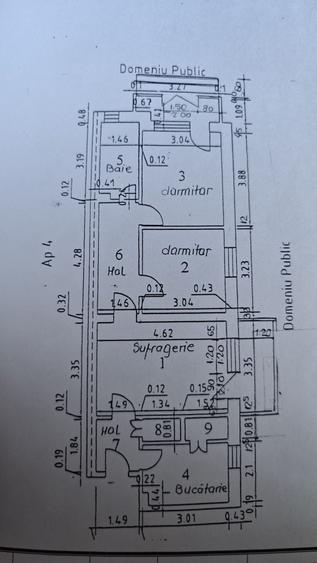 Apartament cu 3 camere semidecomandat în 23 August