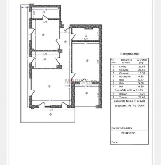 Apartament cu 3 camere decomandat în Aviației