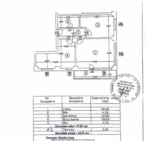 Apartament cu 2 camere semidecomandat în Olteniței