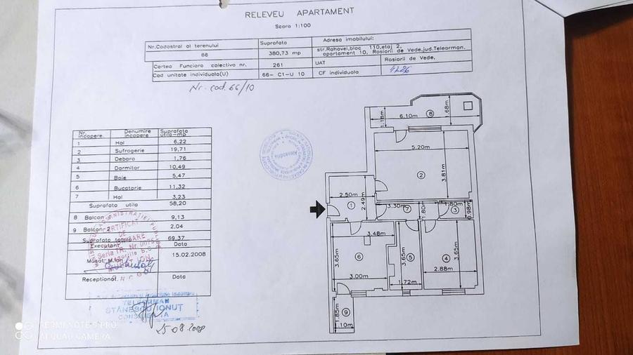 Apartament cu 2 camere decomandat în Central