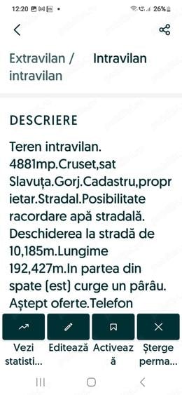 Teren de 4881 mp, în Slăvuța