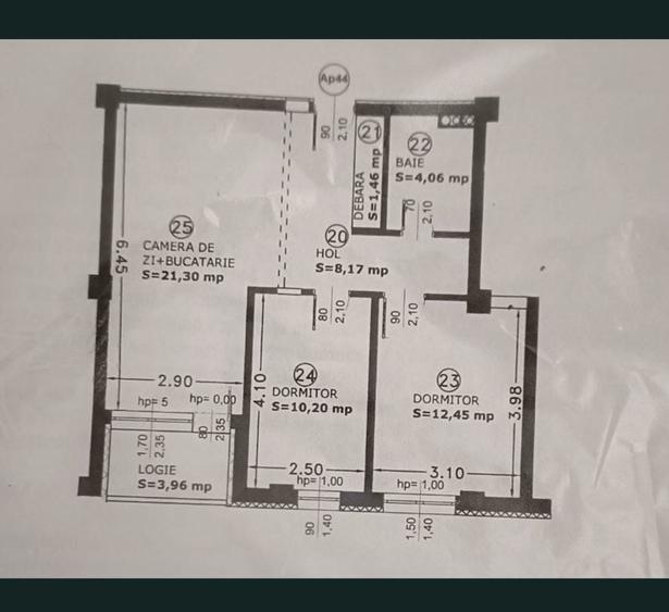 Apartament cu 3 camere în Central