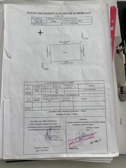 Teren Construcții intravilan de 500 mp, în Chiajna