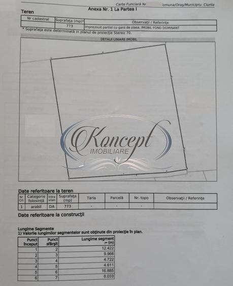 Teren Construcții intravilan de 773 mp, în Ciurila