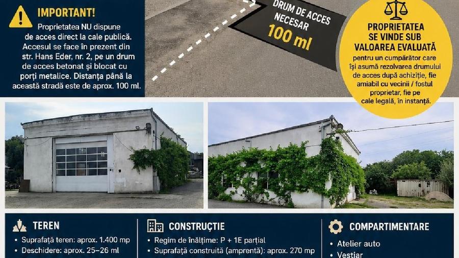 Spațiu industrial, de 270 mp, în Nord