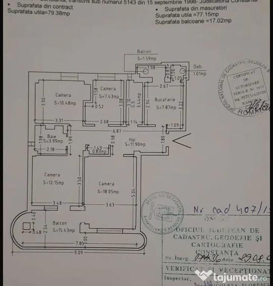 Apartament cu 3 camere decomandat în ICIL